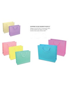 SHOPPER CARTA 58x15x49 cm COLORI PASTELLO (12 Pz)