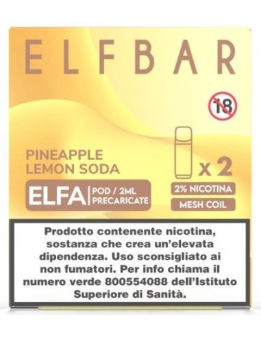 ELFBAR ELFA PREFILLED POD PINEAPPLE LEMON 20ml 2 Refill cod.prod