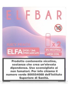 ELFBAR ELFA PREFILLED POD JUICY PEACH 20 ml 2 Refill cod.Prod. P
