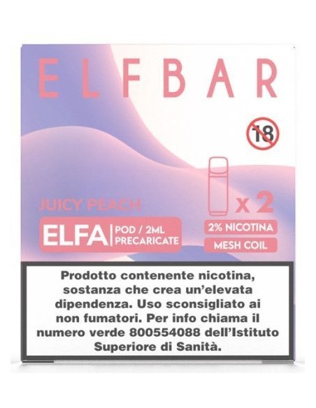 ELFBAR ELFA PREFILLED POD JUICY PEACH 20 ml 2 Refill cod.Prod. P