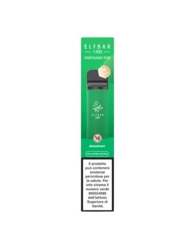 ELFBAR 1500 SPEARMINT 0 NICOTINA (10 PZ) PL0012273