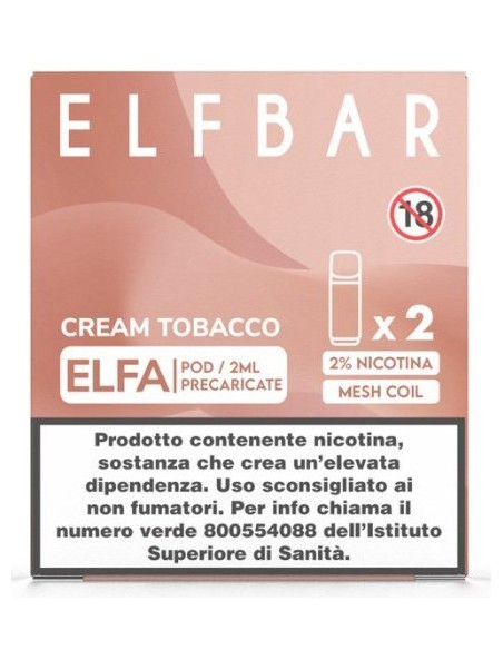 ELFBAR ELFA PREFILLED POD CREAM TOBACCO 2 Refill cod.Prod. PLN01
